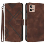 Custodia per cellulare in pelle con motivo a linea, For Motorola Moto E22, For Motorola Edge 30 Neo, For Motorola Moto G32, For Motorola Moto G42