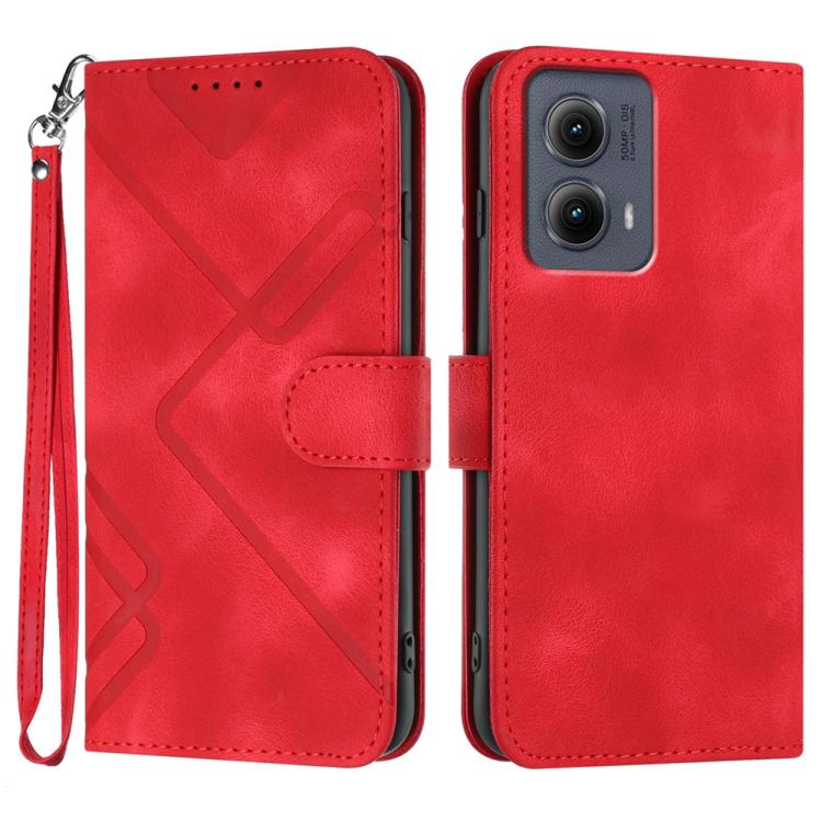 Custodia per cellulare in pelle con motivo a linea, For Motorola Edge 5G 2024, For Motorola Moto X50 Ultra, For Motorola Edge 50 Pro, For Motorola Edge 50 Fusion