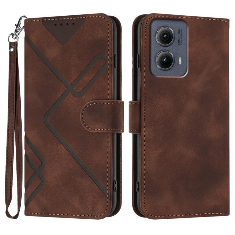 Custodia per cellulare in pelle con motivo a linea, For Motorola Edge 5G 2024, For Motorola Moto X50 Ultra, For Motorola Edge 50 Pro, For Motorola Edge 50 Fusion