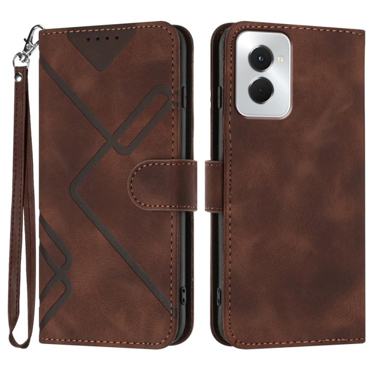 Custodia per cellulare in pelle con motivo a linea, For Motorola Moto G Stylus 5G 2024, For Motorola Moto G Power 5G 2024, For Motorola Moto E13, For Motorola Moto G23