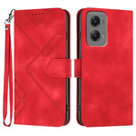 Custodia per cellulare in pelle con motivo a linea, For Motorola Moto G Stylus 5G 2024, For Motorola Moto G Power 5G 2024, For Motorola Moto E13, For Motorola Moto G23