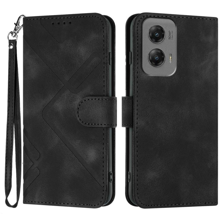 Custodia per cellulare in pelle con motivo a linea, For Motorola Moto G Stylus 5G 2024, For Motorola Moto G Power 5G 2024, For Motorola Moto E13, For Motorola Moto G23