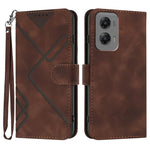 Custodia per cellulare in pelle con motivo a linea, For Motorola Moto G Stylus 5G 2024, For Motorola Moto G Power 5G 2024, For Motorola Moto E13, For Motorola Moto G23