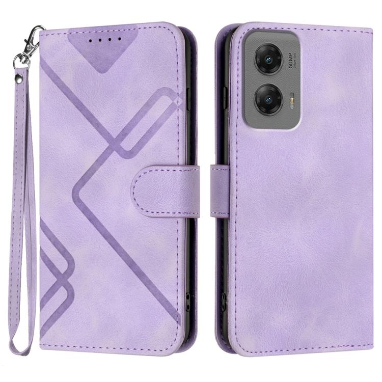 Custodia per cellulare in pelle con motivo a linea, For Motorola Moto G Stylus 5G 2024, For Motorola Moto G Power 5G 2024, For Motorola Moto E13, For Motorola Moto G23