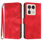 Custodia per cellulare in pelle con motivo a linea, For Motorola Edge 5G 2024, For Motorola Moto X50 Ultra, For Motorola Edge 50 Pro, For Motorola Edge 50 Fusion