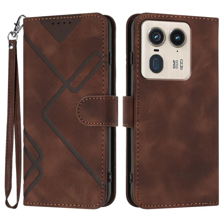 Custodia per cellulare in pelle con motivo a linea, For Motorola Edge 5G 2024, For Motorola Moto X50 Ultra, For Motorola Edge 50 Pro, For Motorola Edge 50 Fusion