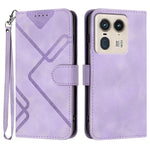 Custodia per cellulare in pelle con motivo a linea, For Motorola Edge 5G 2024, For Motorola Moto X50 Ultra, For Motorola Edge 50 Pro, For Motorola Edge 50 Fusion
