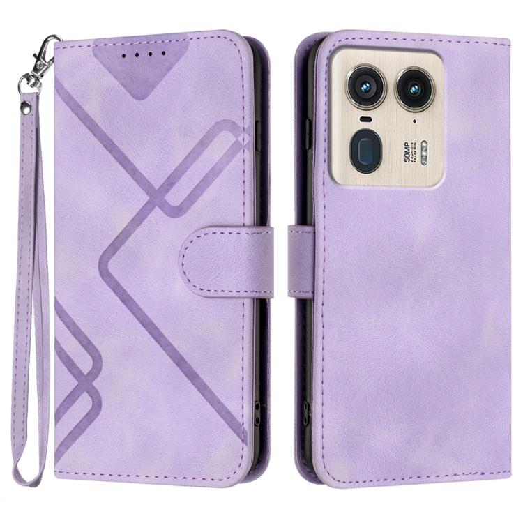 Custodia per cellulare in pelle con motivo a linea, For Motorola Edge 5G 2024, For Motorola Moto X50 Ultra, For Motorola Edge 50 Pro, For Motorola Edge 50 Fusion