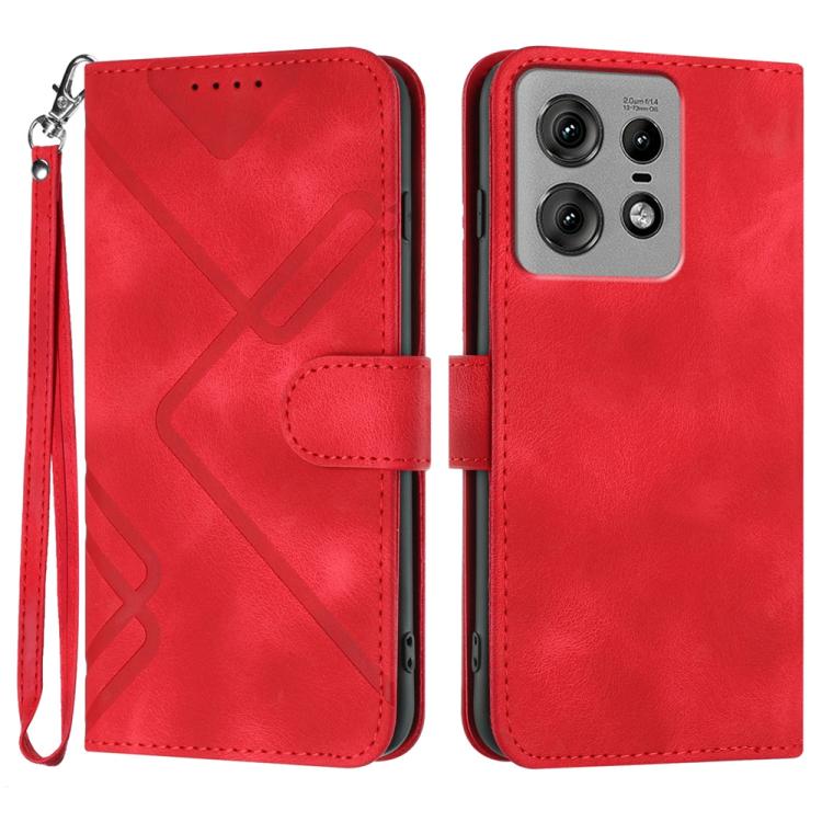 Custodia per cellulare in pelle con motivo a linea, For Motorola Edge 5G 2024, For Motorola Moto X50 Ultra, For Motorola Edge 50 Pro, For Motorola Edge 50 Fusion