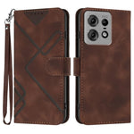 Custodia per cellulare in pelle con motivo a linea, For Motorola Edge 5G 2024, For Motorola Moto X50 Ultra, For Motorola Edge 50 Pro, For Motorola Edge 50 Fusion