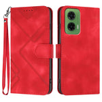 Custodia per cellulare in pelle con motivo a linea, For Motorola Moto G75 5G, For Motorola Moto G35, For Motorola Moto G55, For Motorola Edge 50 Neo
