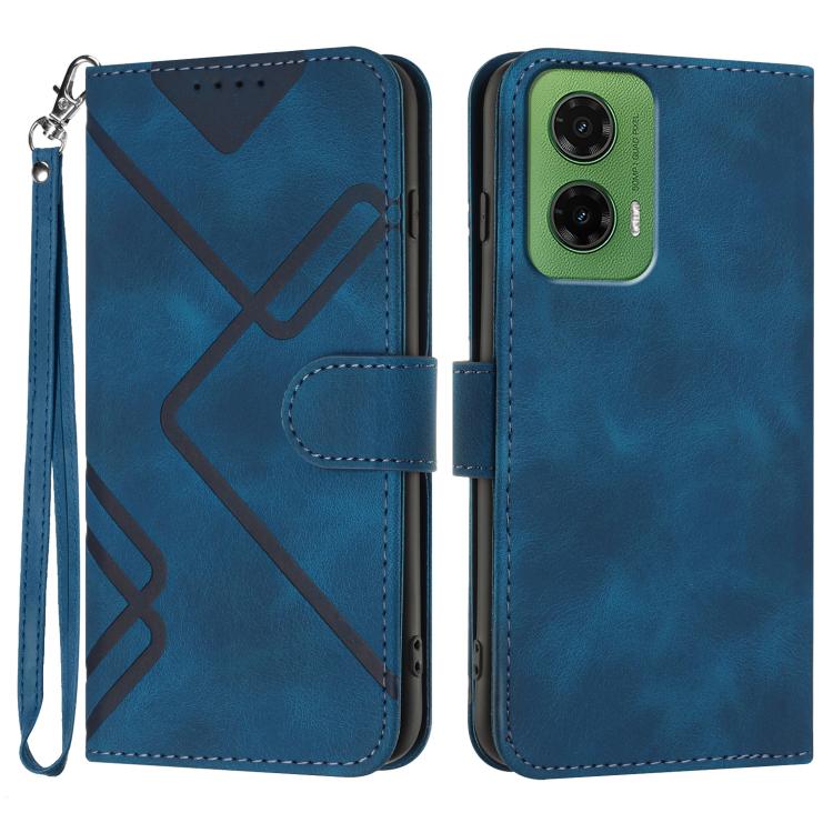 Custodia per cellulare in pelle con motivo a linea, For Motorola Moto G75 5G, For Motorola Moto G35, For Motorola Moto G55, For Motorola Edge 50 Neo