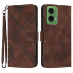 Custodia per cellulare in pelle con motivo a linea, For Motorola Moto G75 5G, For Motorola Moto G35, For Motorola Moto G55, For Motorola Edge 50 Neo