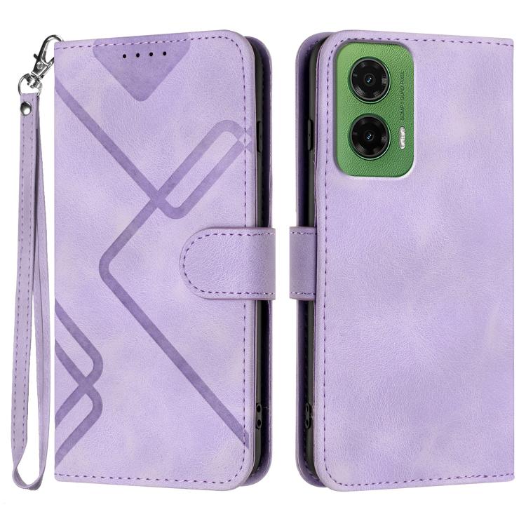 Custodia per cellulare in pelle con motivo a linea, For Motorola Moto G75 5G, For Motorola Moto G35, For Motorola Moto G55, For Motorola Edge 50 Neo