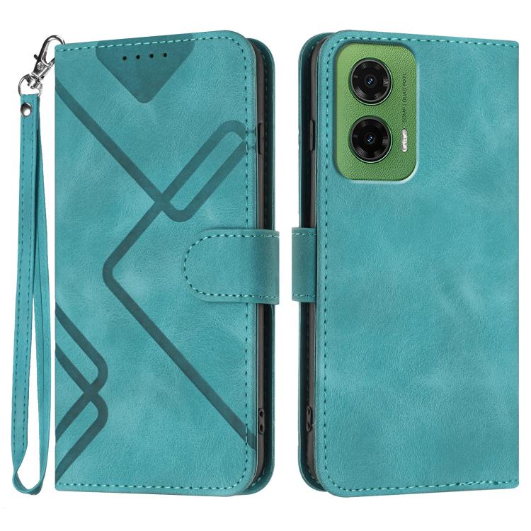 Custodia per cellulare in pelle con motivo a linea, For Motorola Moto G75 5G, For Motorola Moto G35, For Motorola Moto G55, For Motorola Edge 50 Neo