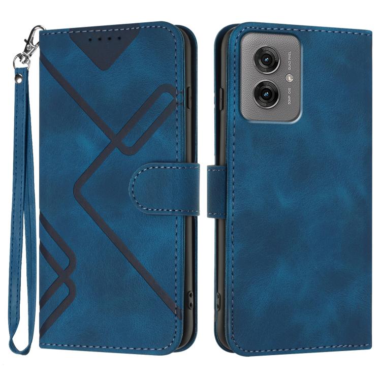 Custodia per cellulare in pelle con motivo a linea, For Motorola Moto G75 5G, For Motorola Moto G35, For Motorola Moto G55, For Motorola Edge 50 Neo