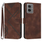 Custodia per cellulare in pelle con motivo a linea, For Motorola Moto G75 5G, For Motorola Moto G35, For Motorola Moto G55, For Motorola Edge 50 Neo