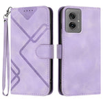 Custodia per cellulare in pelle con motivo a linea, For Motorola Moto G75 5G, For Motorola Moto G35, For Motorola Moto G55, For Motorola Edge 50 Neo