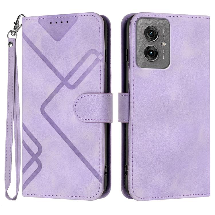 Custodia per cellulare in pelle con motivo a linea, For Motorola Moto G75 5G, For Motorola Moto G35, For Motorola Moto G55, For Motorola Edge 50 Neo