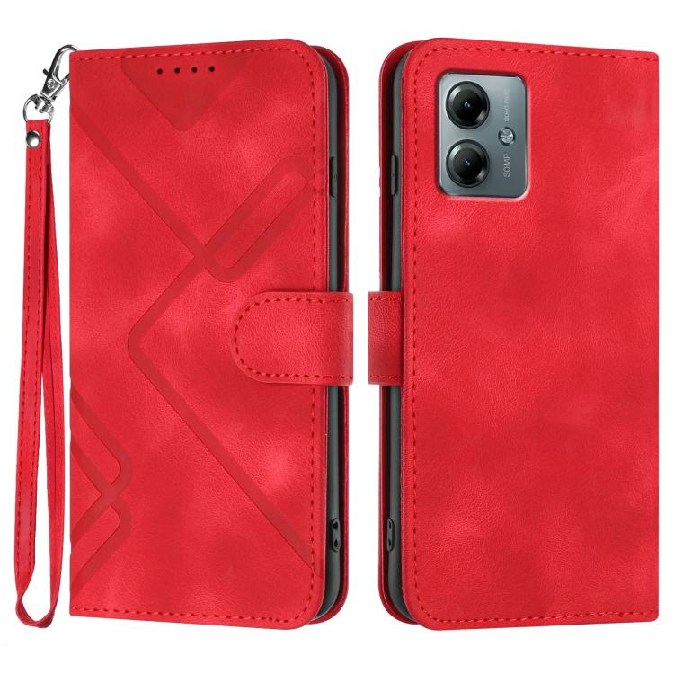 Custodia per cellulare in pelle con motivo a linea, For Motorola Moto G05, For Motorola Moto G15, For Motorola Moto G 2025, For Motorola Moto G Play 2025 / G Power 2025