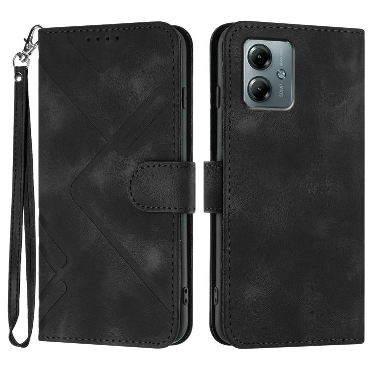 Custodia per cellulare in pelle con motivo a linea, For Motorola Moto G05, For Motorola Moto G15, For Motorola Moto G 2025, For Motorola Moto G Play 2025 / G Power 2025