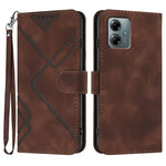 Custodia per cellulare in pelle con motivo a linea, For Motorola Moto G05, For Motorola Moto G15, For Motorola Moto G 2025, For Motorola Moto G Play 2025 / G Power 2025