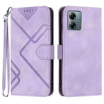 Custodia per cellulare in pelle con motivo a linea, For Motorola Moto G05, For Motorola Moto G15, For Motorola Moto G 2025, For Motorola Moto G Play 2025 / G Power 2025