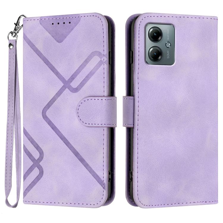 Custodia per cellulare in pelle con motivo a linea, For Motorola Moto G05, For Motorola Moto G15, For Motorola Moto G 2025, For Motorola Moto G Play 2025 / G Power 2025