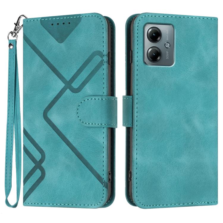 Custodia per cellulare in pelle con motivo a linea, For Motorola Moto G05, For Motorola Moto G15, For Motorola Moto G 2025, For Motorola Moto G Play 2025 / G Power 2025
