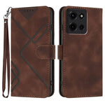 Custodia per cellulare in pelle con motivo a linea, For Motorola Moto G05, For Motorola Moto G15, For Motorola Moto G 2025, For Motorola Moto G Play 2025 / G Power 2025