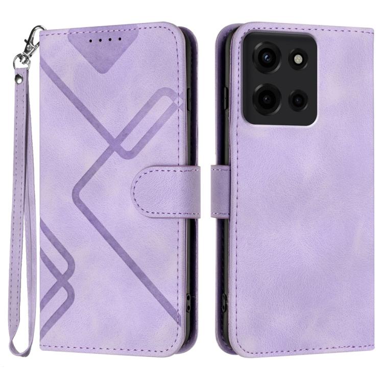 Custodia per cellulare in pelle con motivo a linea, For Motorola Moto G05, For Motorola Moto G15, For Motorola Moto G 2025, For Motorola Moto G Play 2025 / G Power 2025
