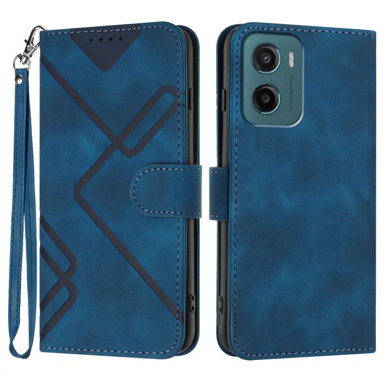 Custodia per cellulare in pelle con motivo a linea, For Motorola Moto G05, For Motorola Moto G15, For Motorola Moto G 2025, For Motorola Moto G Play 2025 / G Power 2025