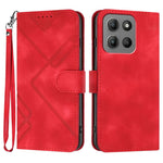 Custodia per cellulare in pelle con motivo a linea, For Motorola Moto G05, For Motorola Moto G15, For Motorola Moto G 2025, For Motorola Moto G Play 2025 / G Power 2025