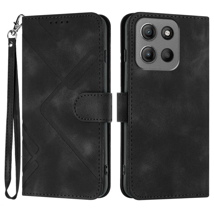 Custodia per cellulare in pelle con motivo a linea, For Motorola Moto G05, For Motorola Moto G15, For Motorola Moto G 2025, For Motorola Moto G Play 2025 / G Power 2025