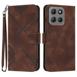 Custodia per cellulare in pelle con motivo a linea, For Motorola Moto G05, For Motorola Moto G15, For Motorola Moto G 2025, For Motorola Moto G Play 2025 / G Power 2025