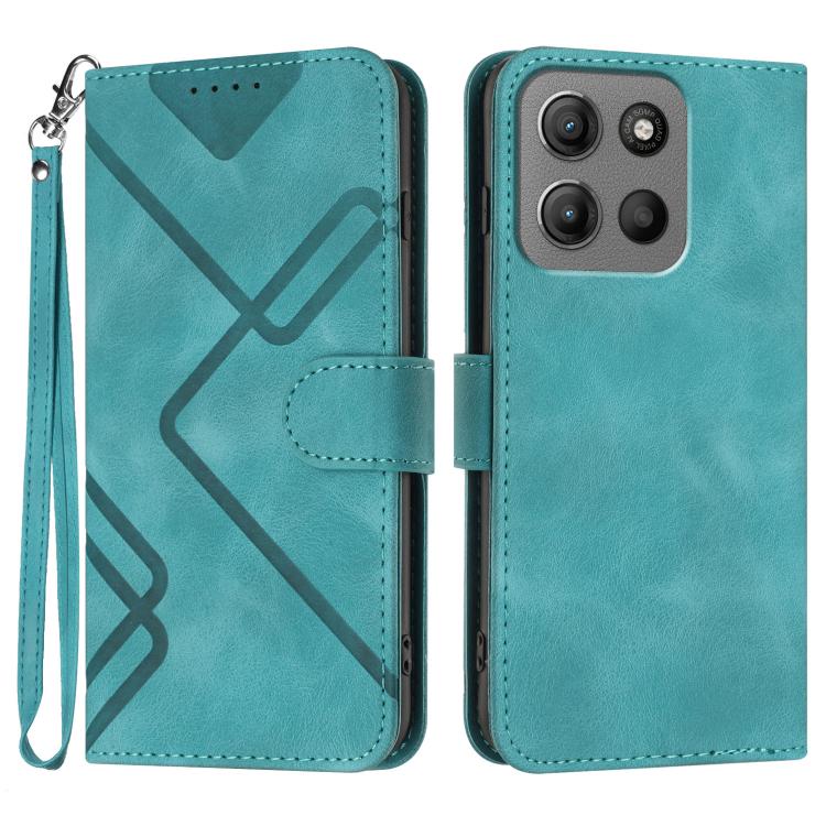 Custodia per cellulare in pelle con motivo a linea, For Motorola Moto G05, For Motorola Moto G15, For Motorola Moto G 2025, For Motorola Moto G Play 2025 / G Power 2025
