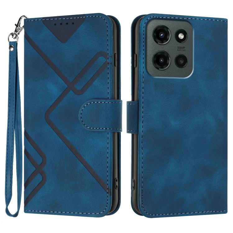 Custodia per cellulare in pelle con motivo a linea, For Motorola Edge 60 Pro, For Motorola Edge 60 Fusion / Edge 5G 2025, For Motorola Edge 60, For Motorola Moto G Stylus 5G 2025