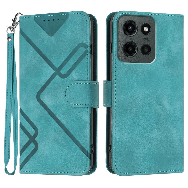 Custodia per cellulare in pelle con motivo a linea, For Motorola Edge 60 Pro, For Motorola Edge 60 Fusion / Edge 5G 2025, For Motorola Edge 60, For Motorola Moto G Stylus 5G 2025