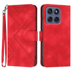 Custodia per cellulare in pelle con motivo a linea, For Motorola Edge 60 Pro, For Motorola Edge 60 Fusion / Edge 5G 2025, For Motorola Edge 60, For Motorola Moto G Stylus 5G 2025