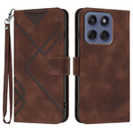 Custodia per cellulare in pelle con motivo a linea, For Motorola Edge 60 Pro, For Motorola Edge 60 Fusion / Edge 5G 2025, For Motorola Edge 60, For Motorola Moto G Stylus 5G 2025