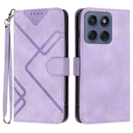 Custodia per cellulare in pelle con motivo a linea, For Motorola Edge 60 Pro, For Motorola Edge 60 Fusion / Edge 5G 2025, For Motorola Edge 60, For Motorola Moto G Stylus 5G 2025
