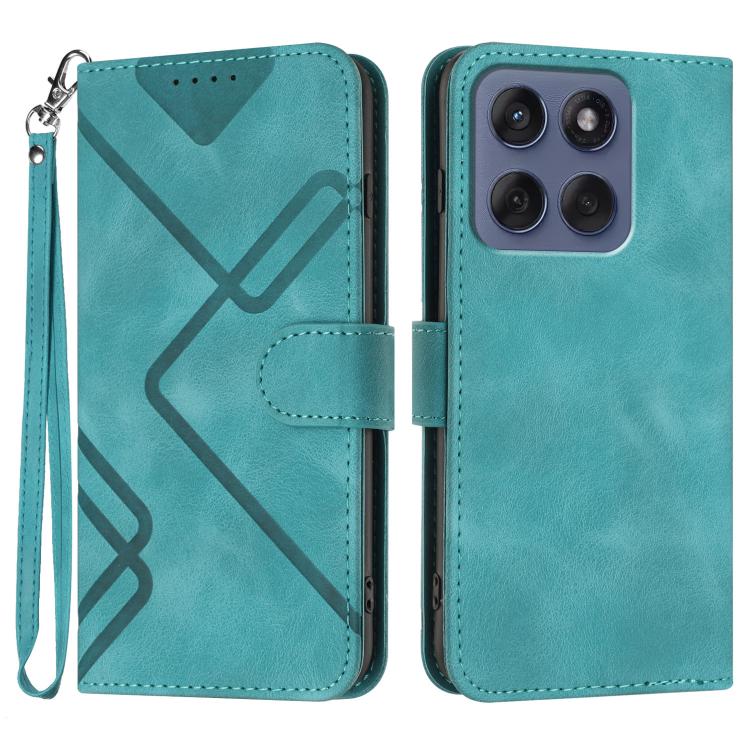 Custodia per cellulare in pelle con motivo a linea, For Motorola Edge 60 Pro, For Motorola Edge 60 Fusion / Edge 5G 2025, For Motorola Edge 60, For Motorola Moto G Stylus 5G 2025