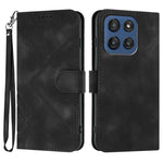 Custodia per cellulare in pelle con motivo a linea, For Motorola Edge 60 Pro, For Motorola Edge 60 Fusion / Edge 5G 2025, For Motorola Edge 60, For Motorola Moto G Stylus 5G 2025