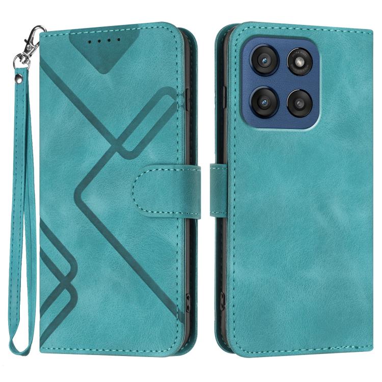 Custodia per cellulare in pelle con motivo a linea, For Motorola Edge 60 Pro, For Motorola Edge 60 Fusion / Edge 5G 2025, For Motorola Edge 60, For Motorola Moto G Stylus 5G 2025