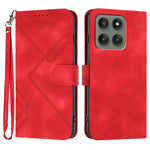 Custodia per cellulare in pelle con motivo a linea, For Motorola Edge 60 Pro, For Motorola Edge 60 Fusion / Edge 5G 2025, For Motorola Edge 60, For Motorola Moto G Stylus 5G 2025
