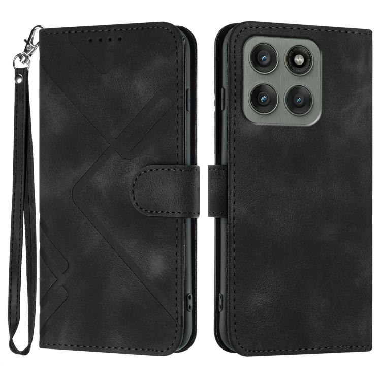 Custodia per cellulare in pelle con motivo a linea, For Motorola Edge 60 Pro, For Motorola Edge 60 Fusion / Edge 5G 2025, For Motorola Edge 60, For Motorola Moto G Stylus 5G 2025