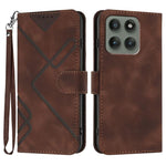 Custodia per cellulare in pelle con motivo a linea, For Motorola Edge 60 Pro, For Motorola Edge 60 Fusion / Edge 5G 2025, For Motorola Edge 60, For Motorola Moto G Stylus 5G 2025