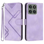 Custodia per cellulare in pelle con motivo a linea, For Motorola Edge 60 Pro, For Motorola Edge 60 Fusion / Edge 5G 2025, For Motorola Edge 60, For Motorola Moto G Stylus 5G 2025