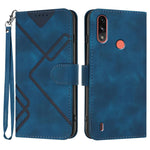 Custodia per cellulare in pelle con motivo a linea, For Motorola Moto G52, For Motorola Moto G22, For Motorola Moto E20 / E30 / E40, For Motorola Moto E7 Power