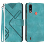 Custodia per cellulare in pelle con motivo a linea, For Motorola Moto G52, For Motorola Moto G22, For Motorola Moto E20 / E30 / E40, For Motorola Moto E7 Power